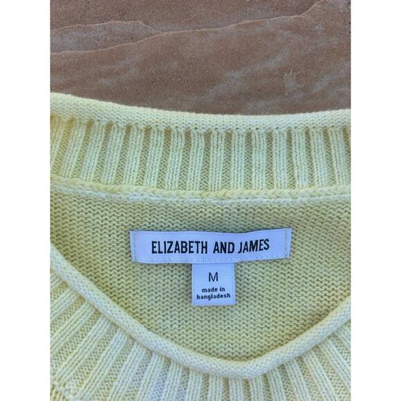 Elizabeth and James Sweater Womens M Yellow White Tie Dye Pull Over LS - Picture 3 of 3